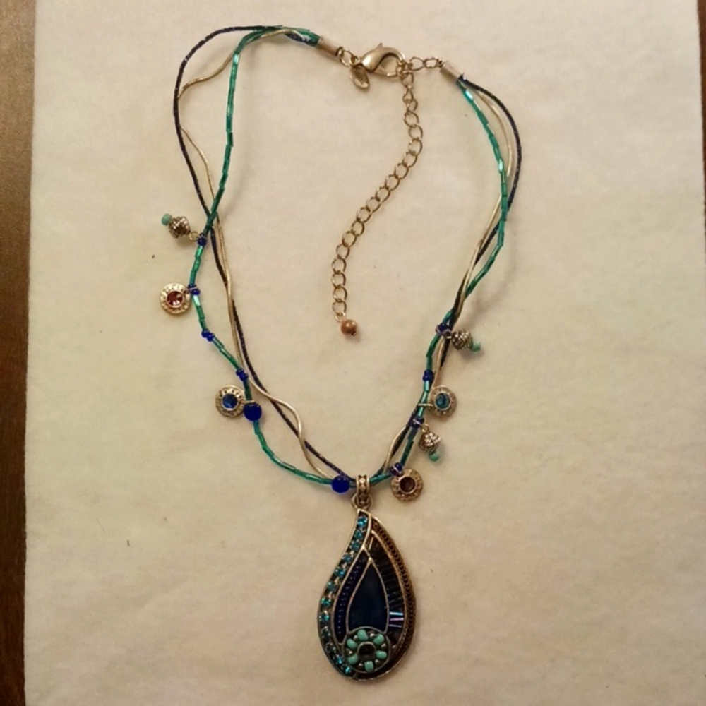 Stone and Glass Necklace By Chico